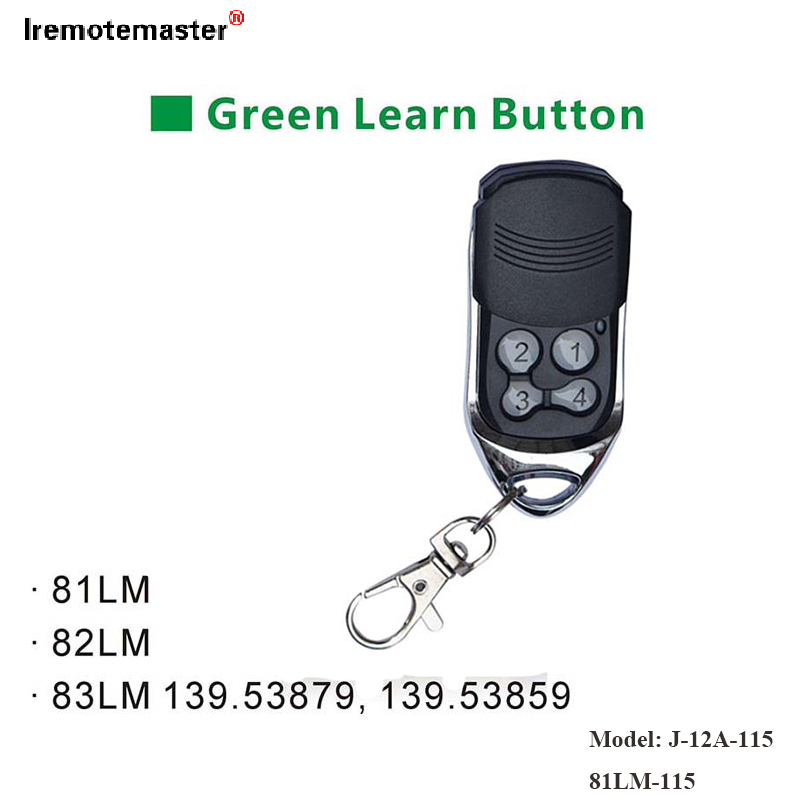 81LM 82LM 83LM အတွက် Green Learn Button Garage Door Remote Opener 390MHz