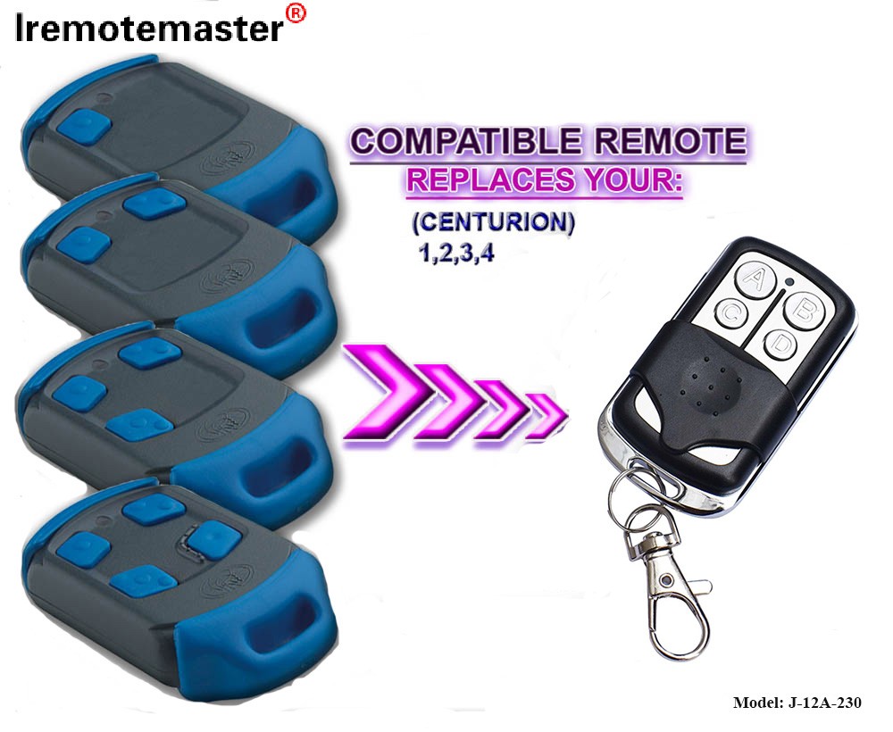 Garage Door Opener Remote Control 433MHZ Clone Rolling Code 4 ခလုတ်များ